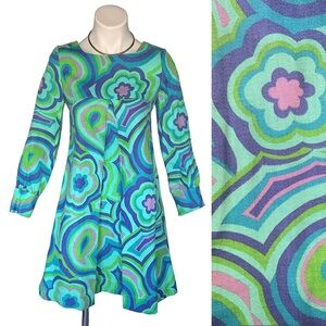 v i n t a g e :: Mod Psychedelic Handmade Bold Tent Mini Dress